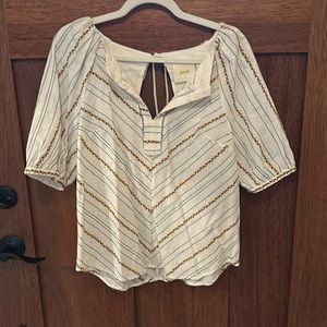 Anthropologie Maeve Embroidered Blouse - US size 8